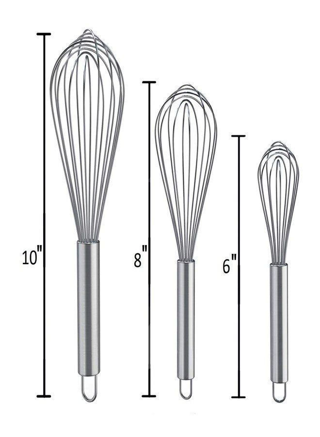 GOOD STUFF GOOD STUFF 3 Pcs Large Small Metal Mini Whisk Sets, Stainless Steel Egg Wire Tiny Whisks for Cooking Baking, Kitchen Tool Utensil, Beater Balloon Whisker/Wisks/Wisker for Stirring - Image 3